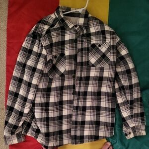 Men's Black and White Plaid Jacket